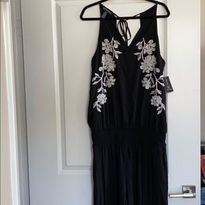 Black/ Flower Romper